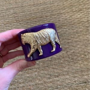 Purple and Gold Tiger Cuff Bracelet LSU